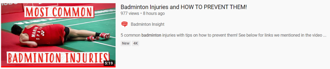 Badminton Insight how to prevent injuries