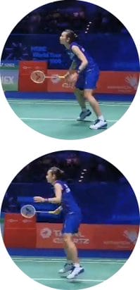 Badminton stances : defensive stance