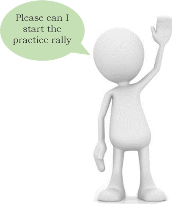 Players starting practice rallies